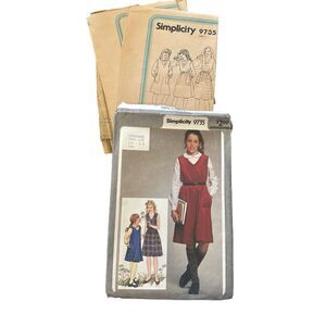 Vintage 80s Simplicity Girls Pullover Dress Jumper Pattern 9735